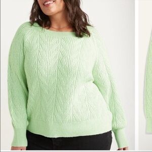 Women's Green Cable Knit Sweater